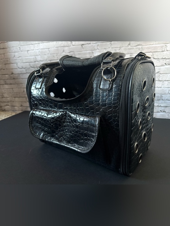 Other - Black Croc-Embossed Cat Carrier